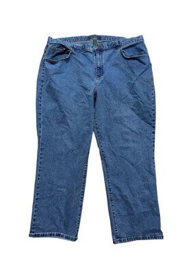 Lauren Ralph Lauren Jeans 22W Straight Leg Denim Blue Plus Size